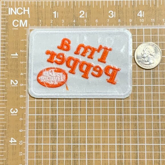 I'm a Pepper Iron On Embroidered White Orange Patch Dr. Pepper Soda - Picture 3 of 4